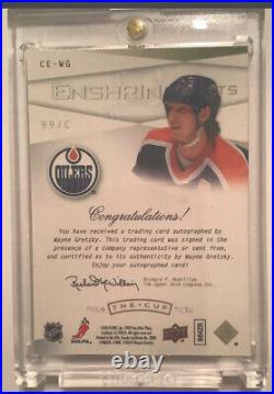 09 10 Upper Deck The Cup Wayne Gretzky Enshrinements Auto Autograph Oilers 46/50
