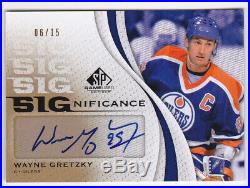 10-11 SP Game Used Wayne Gretzky /15 Auto SIGnificance Autograph Oilers 2010