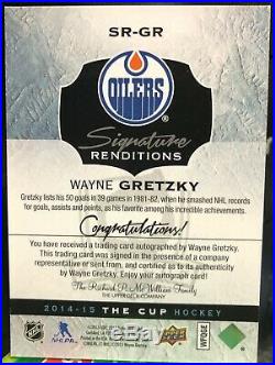 14-15 WAYNE GRETZKY The Cup Signature Renditions Autographed AUTO in GOLD, RARE