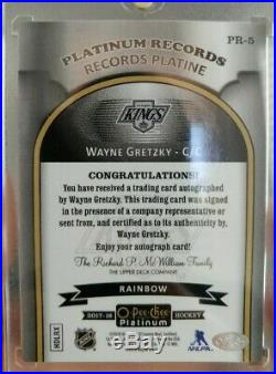 17-18' OPC Platinum Records RAINBOW AUTO Very Rare Wayne Gretzky PR-5