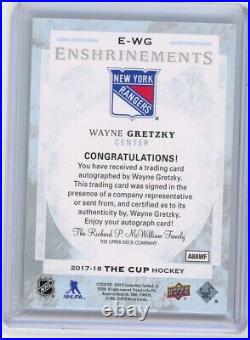 17-18 Ud The Cup Enshrinements Autograph Signature Wayne Gretzky 16/25 Rangers