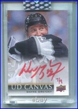 18-19 UD Clear Cut Canvas Red Autograph CS-WG Wayne Gretzky #7/9