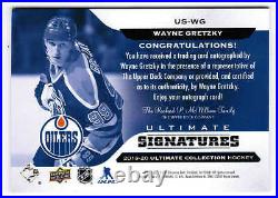 19/20 2019 Ud Ultimate Wayne Gretzky Us-wg Signatures Auto Edmonton Oilers