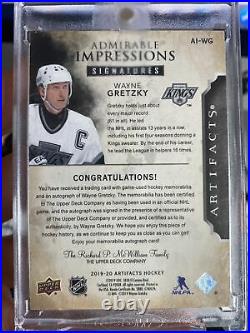 19-20 Artifacts Wayne Gretzky Admirable Impressions Game Used Relic Auto /24