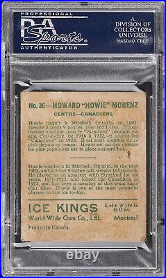1933-34 World Wide Gum Ice Kings #36 Howie Morenz PSA/DNA On Card Auto 1/1