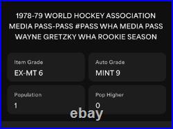 1978-79 Wayne Gretzky Signed Debut PSA Ticket Pass WHA 1st Goal/RC 1/1 MT