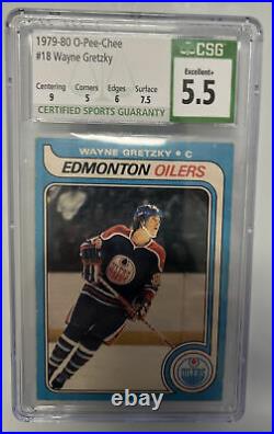 1979-80 O-Pee-Chee #18 Wayne Gretzky Rookie RC CSG 5.5 Excellent+