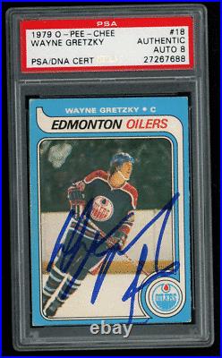 1979-80 O-pee-chee Opc Wayne Gretzky #18 Rookie Rc Psa 8 Auto Authentic Centered