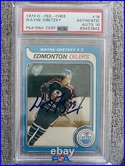 1979-80 O-pee-chee Wayne Gretzky Rc Rookie Signed Autograph Psa/dna 10 Opc #18