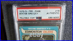 1979-80 OPC O-PEE-CHEE #18 -Wayne Gretzky SIGNED Auto PSA Rookie RC