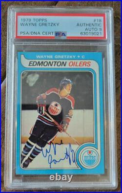 1979-80 Topps Vintage Signed Rookie Card Wayne Gretzky Oilers Psa Dna 9 # 18