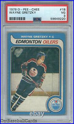 1979 O-Pee-Chee OPC Hockey #18 Wayne Gretzky ROOKIE PSA 3 VG Oilers
