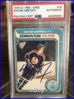 1979 O Pee Chee Wayne Gretzky 1st Print Signed Autographed RC Rookie #18 PSA/DNA
