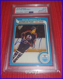 1979 Topps #18 Hockey Wayne Gretzky ROOKIE PSA Card 5 EX AUTOGRAPH 10
