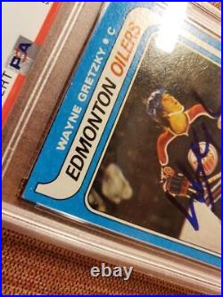 1979 Topps #18 Wayne Gretzky Oilers Autographed Rookie Hockey Card PSA/DNA AUTO