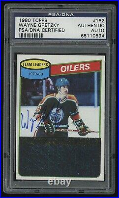 1980-81 Topps Signed Auto Oilers Leaders Wayne Gretzky Psa Dna 182 (blue Label)