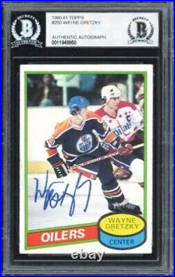 1980-81 Topps Wayne Gretzky #250 Signed Hockey Card BGS