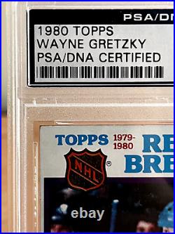 1980 Topps #3 Wayne Gretzky Signed Record Breaker Hockey Card PSA/DNA Auto