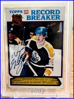 1980 Topps #3 Wayne Gretzky Signed Record Breaker Hockey Card PSA/DNA Auto