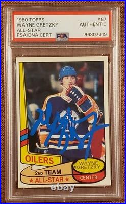 1980 Topps #87 Wayne Gretzky Edmonton Oilers Hockey Card PSA/DNA Auto
