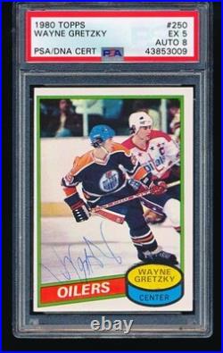 1980 Topps Signed Autographed WAYNE GRETZKY #250 PSA 5 Auto 8 Vintage Auto
