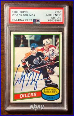 1980 Topps Signed Autographed WAYNE GRETZKY #250 PSA 9 Auto great placement
