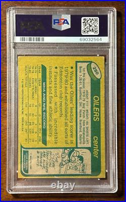 1980 Topps Signed Autographed WAYNE GRETZKY #250 PSA 9 Auto great placement