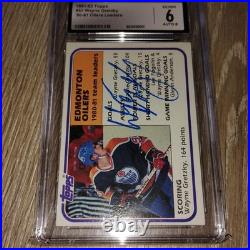 1981-82 TOPPS #52 WAYNE GRETZKY Auto CGC Graded 6 With Autograph 8 JSA