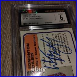 1981-82 TOPPS #52 WAYNE GRETZKY Auto CGC Graded 6 With Autograph 8 JSA