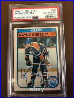 1982 Opeechee #106 Wayne Gretzky Autographed Card! PSA DNA Gem Mint 10
