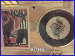 1983-84 Allstar Wayne Gretzky Hockey Card With A Signed Hockey Puck