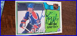 1983-84 Opc Signed Auto Scoring Leader Card Wayne Gretzky Oilers Kings Wha # 217