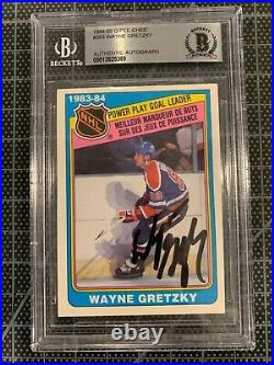 1984-85 O Pee Chee #383 Wayne Gretzky Edmonton Oilers Signed Hockey Card Beckett