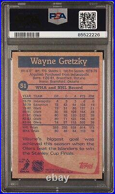 1984-85 TOPPS #51 Signed WAYNE GRETZKY Autographed Auto Oilers Card PSA DNA COA