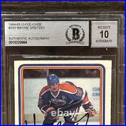 1984 O-Pee-Chee Wayne Gretzky #243 Autograph Beckett 10 Authentic