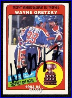 1984 O-pee-chee #373 Wayne Gretzky Autographed Dark Signed Great Auto Placement