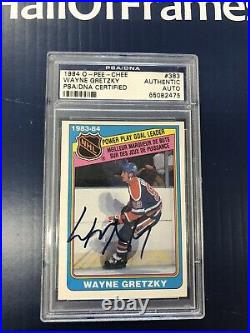 1984 o-pee-chee Wayne Gretzky #383 Signed Card PSA SLAB