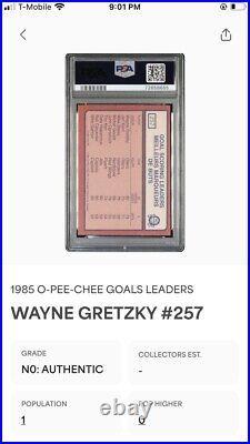 1985 O-Pee-Chee Wayne Gretzky PSA DNA 10 AUTO? Gretzky Signed POP ONE? Oilers