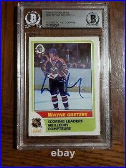 1986-87 O-Pee-Chee Scoring Leaders Wayne Gretzky On Card Auto! Beckett