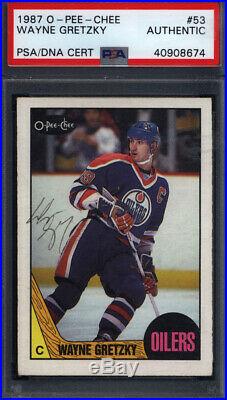 1987 OPC O-Pee-Chee #53 Wayne Gretzky Signed Auto Autographed Oilers PSA/DNA 33