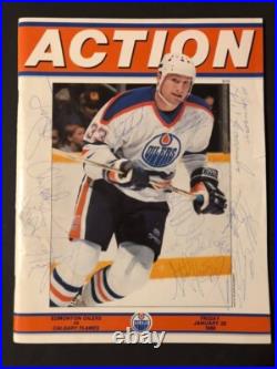 1988 Edmonton Oilers Team Autographed Program Wayne Gretzky & 14 More Signed