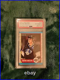 1989 O-pee-chee Wayne Gretzky On Card Auto. Psa/dna 10! Pop 5. Only 2 Higher