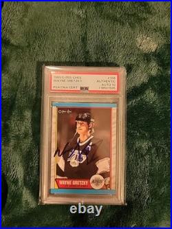 1989 O-pee-chee Wayne Gretzky On Card Auto. Psa/dna 10! Pop 5. Only 2 Higher