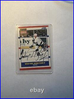 1990-91 Score Season Leader #353 Wayne Gretzky autographed