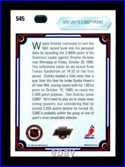 1990-91 Upper Deck #545 Wayne Gretzky 2000 Points Autographed /2000 Mint