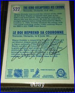 1990 O-Pee-Chee OPC Wayne Gretzky Art Ross Trophy #522 Signed Front&Back