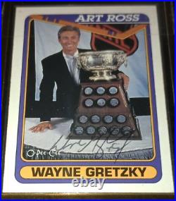 1990 O-Pee-Chee OPC Wayne Gretzky Art Ross Trophy #522 Signed Front&Back