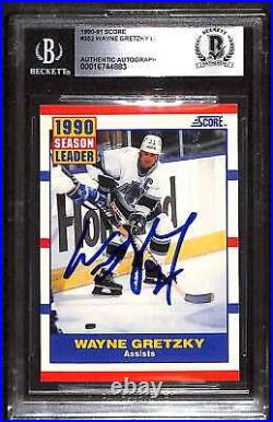 1990 Score 352 Wayne Gretzky HOF LL BGS Auto Autographed BAS C89158