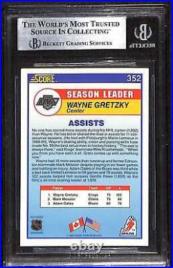 1990 Score 352 Wayne Gretzky HOF LL BGS Auto Autographed BAS C89158
