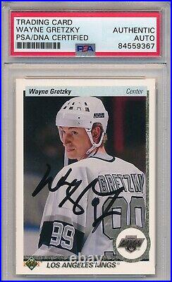 1990 Upper Deck Wayne Gretzky #54 Psa Dna Authentic Auto Signature Kings Hof